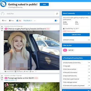 Reddit Flashing And Flaunting, Reddit NSFW List