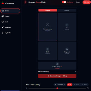 CherryPop AI, AI Porn Generator Sites
