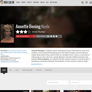 Annette Bening, Nude Celebrities List