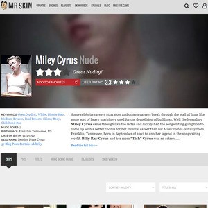 Miley Cyrus, Nude Celebrities List