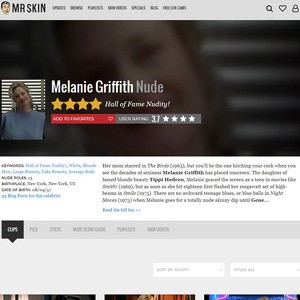 Melanie Griffith, Nude Celebrities List