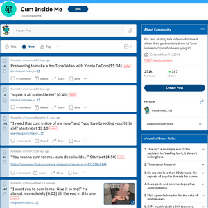 Reddit Cum Inside Me, Reddit NSFW List