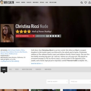 Christina Ricci, Nude Celebrities List