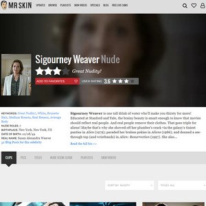 Sigourney Weaver, Nude Celebrities List