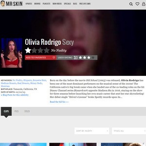 Olivia Rodrigo, Nude Celebrities List