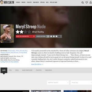 Meryl Streep, Nude Celebrities List