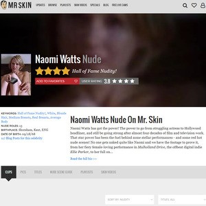 Naomi Watts, Nude Celebrities List