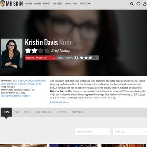 Kristin Davis, Nude Celebrities List