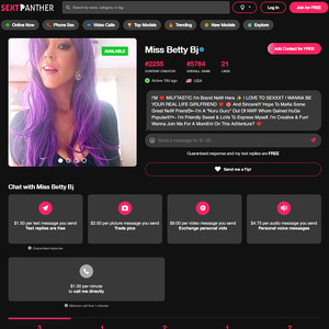 Miss Betty BJ, Best SextPanther Models List